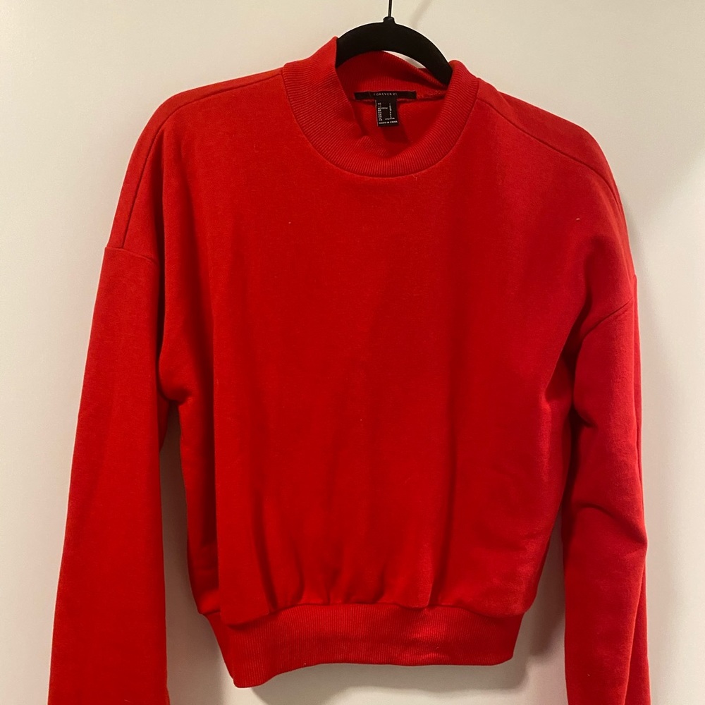 Mock neck vintage look sweatshirt
